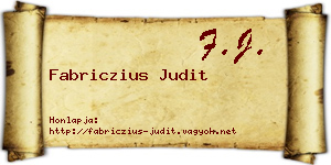 Fabriczius Judit névjegykártya