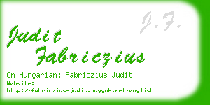 judit fabriczius business card